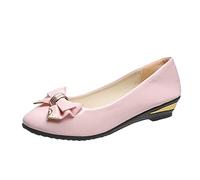 Women's Fashion, Round Toe Ballet Flat Women's Flat Ballet Flats Flat Shoes Elegant Ballerina with Straps Women's Elegant Casual Summer Shoes Pumps Leight Walking Shoes, pink, 5 UK