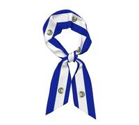 Women's Fashion Satin Head Scarf Like Silk,El Salvador Flag Print,Women Hair Small Scarves,Ladies Girls Retro Sweet Satin Hair Band,Ribbon Scarf Bandanas,Handbag Handle,Hat Decoration