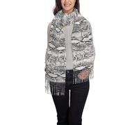Women'S Fashion Scarves Long Shawl Winter Thick Warm Knit Abstract Art Print Scarf, Snake Skin Black and White, One Size