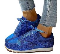 Women's Fashion Sequins Casual Lace Up Sport Shoes Sneakers Glitter Breathable Crystal Bling Ladies Running Shoes