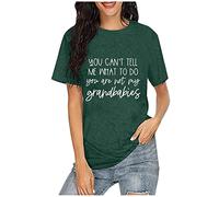 Women's Fashion Shirt O-Neck Letter Print Shirts Short Sleeve O Neck Casual T-Shirt Summer Daily Top Blouse Women's Jumper Skull, Green, XL