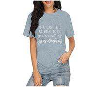 Women's Fashion Shirt O-Neck Letter Print Shirts Short Sleeve O Neck Casual T-Shirt Summer Daily Top Blouse Women's Jumper Skull, gray, M