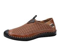 Womens Fashion Sneakers Mesh Sports Shoes Slip On Plain Running Trainers Lightweight Solid Colour Walking Footwear Round Toe Flat Sole Casual Outdoor Gym Travel Everyday Style Brown