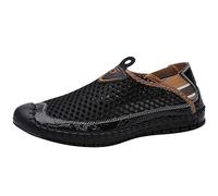 Womens Fashion Sneakers Mesh Sports Shoes Slip On Plain Running Trainers Lightweight Solid Colour Walking Footwear Round Toe Flat Sole Casual Outdoor Gym Travel Everyday Style Black