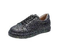 Women's Fashion Star Sneaker Glitter Sparkly Fashion Shiny Casual Bling Sequin Concert Shoes Canvas Low Top Lace Up Comfortable Cushioned Walking for Street Wedding Party Night Club
