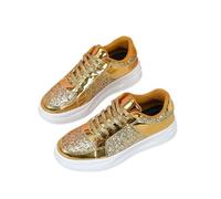 Women's Fashion Star Sneaker Glitter Sparkly Fashion Shiny Casual Bling Sequin Concert Shoes Canvas Low Top Lace Up Comfortable Cushioned Walking for Street Wedding Party Night Club