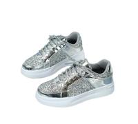 Women's Fashion Star Sneaker Glitter Sparkly Fashion Shiny Casual Bling Sequin Concert Shoes Canvas Low Top Lace Up Comfortable Cushioned Walking for Street Wedding Party Night Club