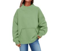 women's fashion,Sweatshirts for Women UK Fall Winter Long Sleeve Crewneck Jumper Pullover Casual Comfy Trendy Fashion Tops Shirts Clothes,Green,3XL