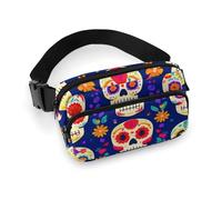 Women's Fashion Waist Bag, Portable Belt Bag, with Adjustable Strap for Running Hiking Traveling Day Dead Cool Mexican Sugar Skull