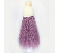 Women'S Fashion Wig Best Synthetic Costume Very Natural Appearance Chemical Fiber Headgear Autumn And Winter Knit Hat Long Curly Hair -A(C)
