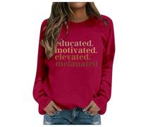 Women's Fashionable Casual Autumn and Winter English Letter Print Hoodie Crew Neck Hoodie Long Sleeve Top Check 24 Pullover, Wine Red, XXL