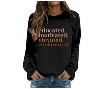 Women's Fashionable Casual Autumn and Winter English Letter Print Hoodie Crew Neck Hoodie Long Sleeve Top Check 24 Pullover, black, XL