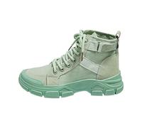 Women's Fashionable Casual Flat Hiking Boots Womens Outdoor Trekking Shoes Safety Boot Winter Boots for Women Wide Simple Daily Commuter Comfortable Office Boot (Green, 3.5)