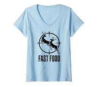 Womens Fast Food Deer ing Buck Humor Crosshairs V-Neck T-Shirt