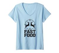 Womens Fast Food Deer ing Funny Buck Joke V-Neck T-Shirt