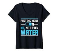 Womens Fasting Mode On No Not Even Water Happy Ramadan Mubarak V-Neck T-Shirt