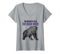 Womens Fat Bear Week! The Weight is Over! Time to Celebrate V-Neck T-Shirt