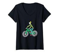Women's Fat Bike Riding V-Neck T-Shirt