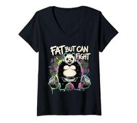 Women's Fat But Can Fight V-Neck T-Shirt