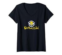 Women's Fatboy Slim Yellow Text Big Beach Bootique V-Neck T-Shirt, Black, Large