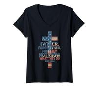 Womens Father, Forgive Them, for They not Know What They do V-Neck T-Shirt