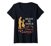 Womens Father of The Quinceañera Quince Dad 15 Años Latino Gift V-Neck T-Shirt