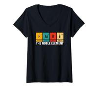 Womens Father The Noble Element Chemistry Periodic Table Joke V-Neck T-Shirt