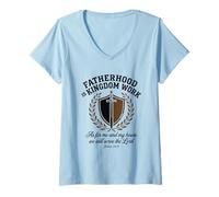Women's Fatherhood is Kingdom Work Christian Father's Daddy Day V-Neck T-Shirt