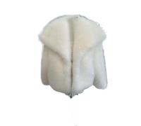 Women's Faux Fur Coat Long Sleeve Fluffy Jacket Open Front Furry Winter Warm Shaggy Short Coat Outwear Coats, whiteA1, M