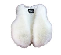 Women's Faux Fur Gilet Vest Coat Winter Warm Sleeveless Jacket Short Waistcoat Plain Shaggy Body Warmer,M,White