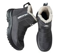 Women's Faux Fur Lined Winter Snow Boots Lightweight Lace Up Thermal Ankle Booties Waterproof Non-Slip Mountain Trekking Shoes Indoor Outdoor Combat Camping Backpacking Trainers Grey