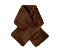 Women's Faux Fur Pull-Through Scarf - CHOCOLATE / ONE