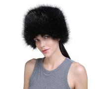 Women's Faux Fur Russian Style Cossack Hat Ladies Luxury Winter Beanie Warm Plush Earflap Fisher Hat Fluffy Ski Snow Cap Cold Weather Gift