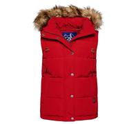 Women's faux fur sleeveless down jacket Superdry Everest Rouge S