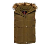 Women's faux fur sleeveless down jacket Superdry Everest Vert XS