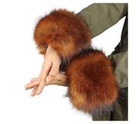 Women's Faux Fur Wrist Cuffs Winter Fox Furry wristbands Fluffy Fur Cuff Bracelet Arm Warmer accessories