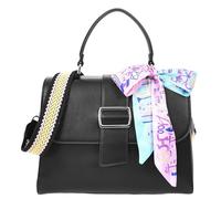 Womens Faux Leather Handbag Satchel Shoulder Bag Harper Red House of Leather Black Large