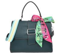 Womens Faux Leather Handbag Satchel Shoulder Bag Harper (Green)