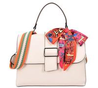 Womens Faux Leather Handbag Satchel Shoulder Bag Harper (White)