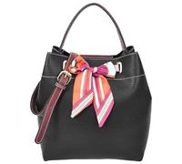 Womens Faux Leather Handbag Shoulder Tote with Cosmetics Bag Willow (Black)