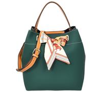 Womens Faux Leather Handbag Shoulder Tote with Cosmetics Bag Willow (Green)