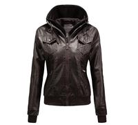 Womens Faux Leather Jackets, Long Sleeves Zip Up Biker Classic Brando Moto Ladies Jacket Soft Multi Zip Coat Outwear Leather Coat Motorbike Jackets Jacket Women Windbreak Coat Outwear