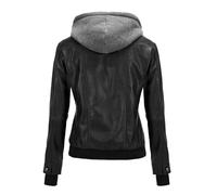 Women's Faux Leather Jackets, Long Sleeves Zip Up Biker Classic Brando Moto Ladies Jacket Soft Multi Zip Coat Outwear Pu Leather Jacket Motorbike Jackets Jacket Women Spring and Autumn Coat