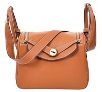 Womens Faux Leather Shoulder Bag Fashion Handbag Rose (Brown)