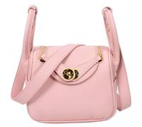 Womens Faux Leather Shoulder Bag Mini Fashion Handbag Celeste (Pink)