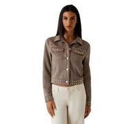 Women's faux leather studded jacket Guess Irina Beige XS