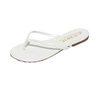 Women's Faux Patent Leather Flip Flop Thong Sandals,Thong Sandal Flat Flip Flop Sandal with +Comfort,Clearance White 4.5