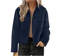 Women's Faux Suede Bomber Jacket Spring Lapel Pilot Coat Oversized Long Sleeves Trendy Streetwear Outerwear Button Down Suede Jacket Casual Cropped Coat Ladies Elegant Trench Coats Jackets for Women