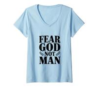 Women's Fear God Not Man V-Neck T-Shirt