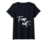 Womens Fear Not Isaiah 41:10 Bible Verse Christian V-Neck T-Shirt